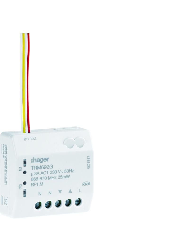 KNX q/e/s Sterownik żaluzjowy pojedyncza + wejście bezpotencjałowe 2-kr TRM692G HAGER