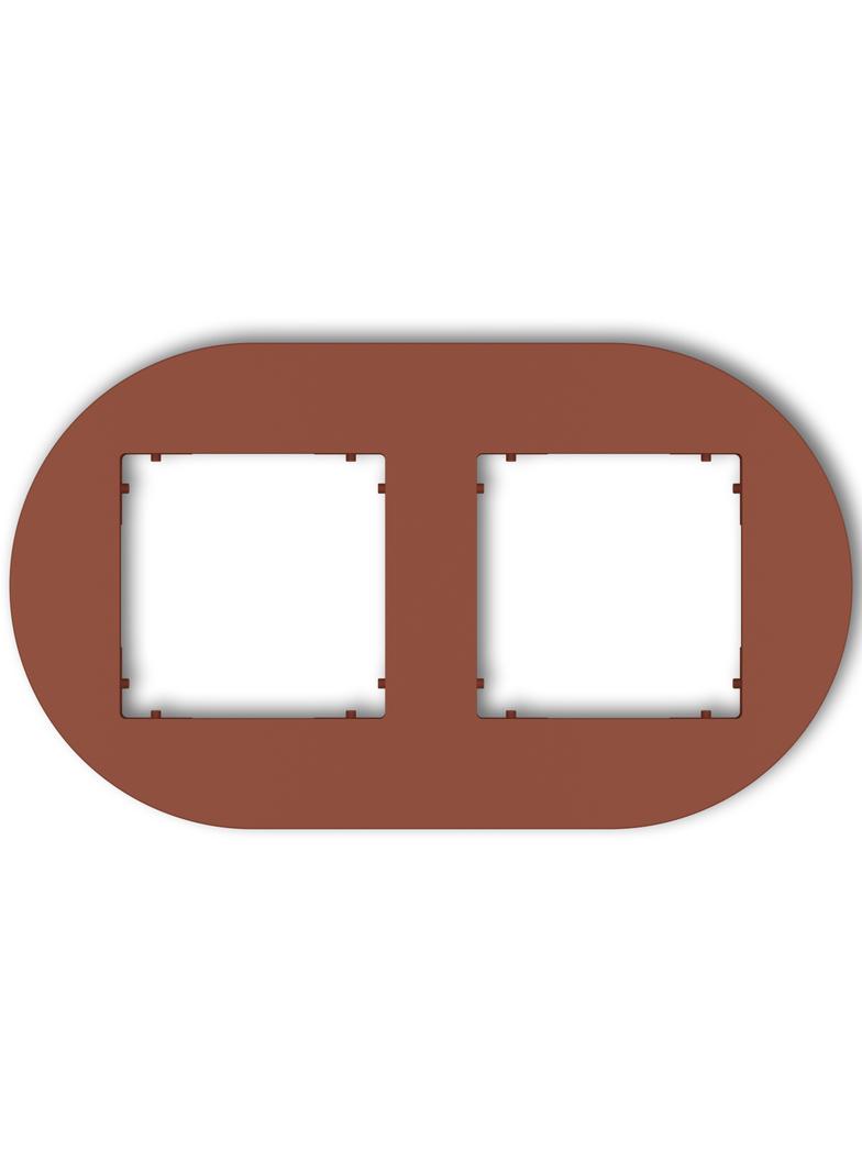MINI Ramka uniwersalna podwójna okrągła z tworzywa terakota