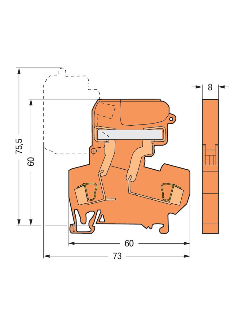 złączka bezpiecznikowa 4 mm2