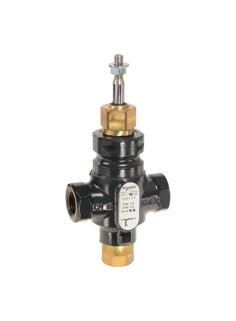 V311T, zawór regulacyjny, 3-drogowy, DN15, kvs 4,0, przyłącze 1/2, gwint wewnętrzny, medium -20…120°