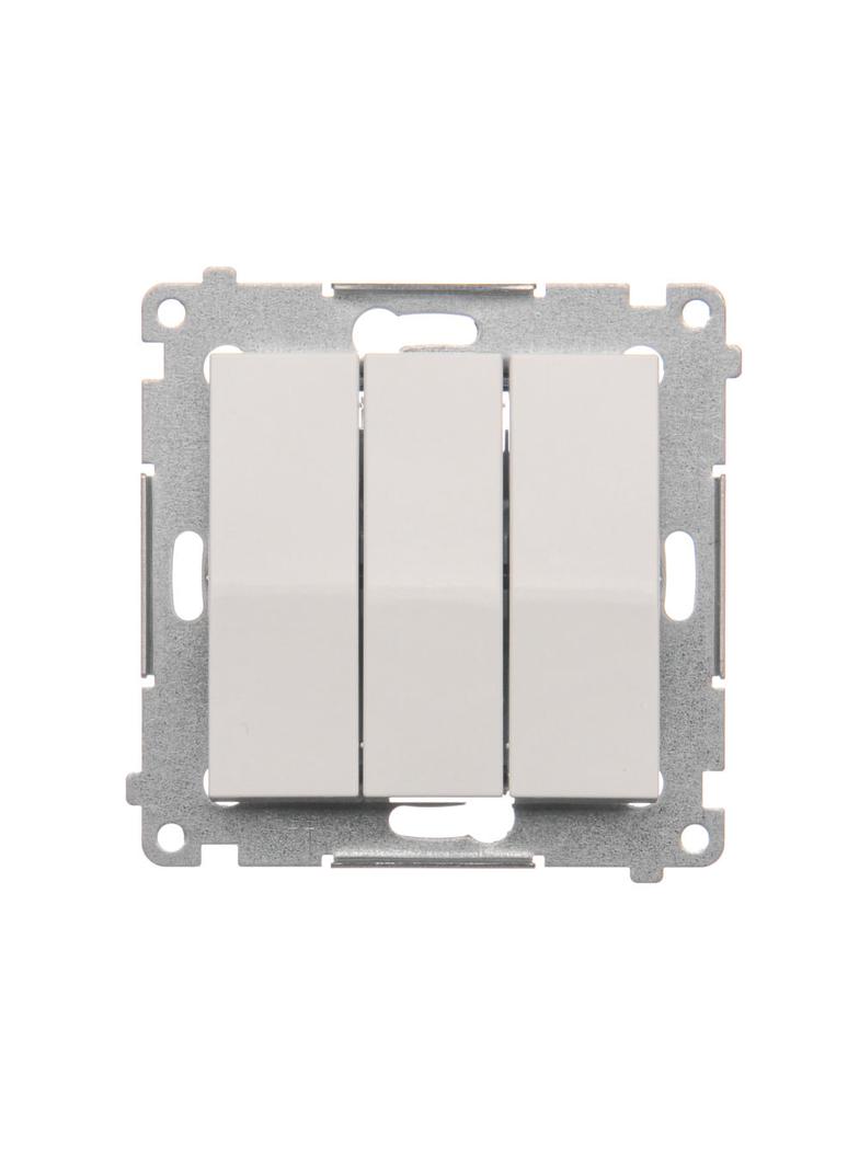 Simon 54 Przycisk potrójny 10A szybkozłączka biały