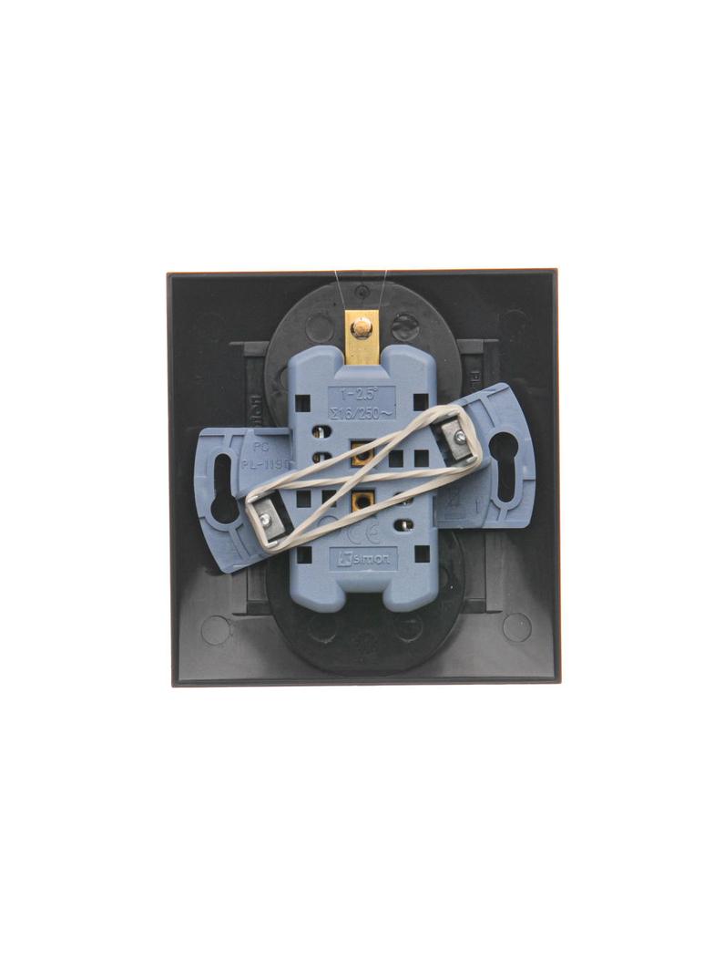 Simon 54 Gniazdo z/u podwójne z funkcją niezm. faz16A z. śrub. monoblok brąz mat