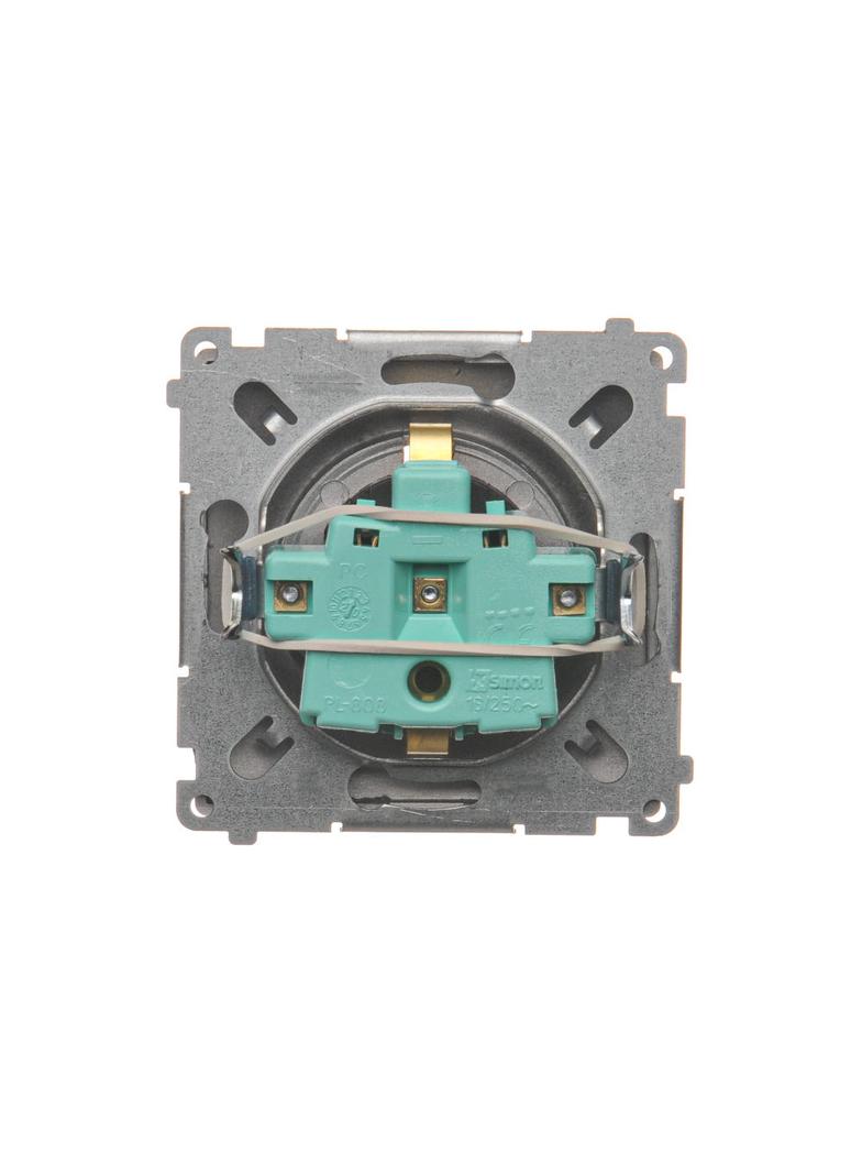 Simon Basic Gniazdo wtyczkowe z uziemieniem Schuko z przesłonami torów prądowych16A 250V zaciski śrubowe stal inox BMGSZ1Z.01/21 BMGSz1z.01/21 KONTAKT