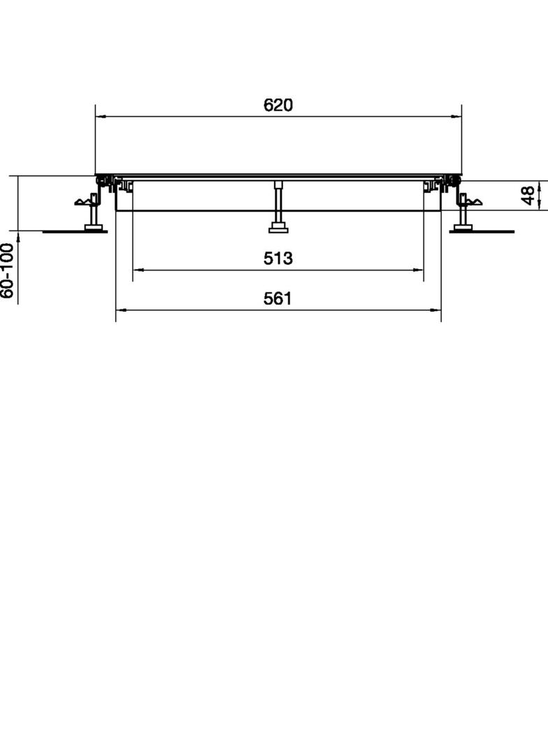 tehalit.BK Kanał współpoziomy wanna stalowa BKWD 600x(60-100)mm stal BKWD600060 HAGER