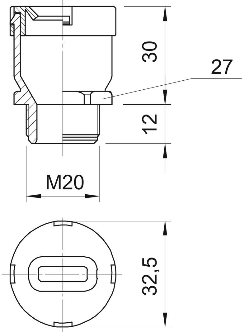 DŁAWIK M20 DO PŁ.KABLA 8X19