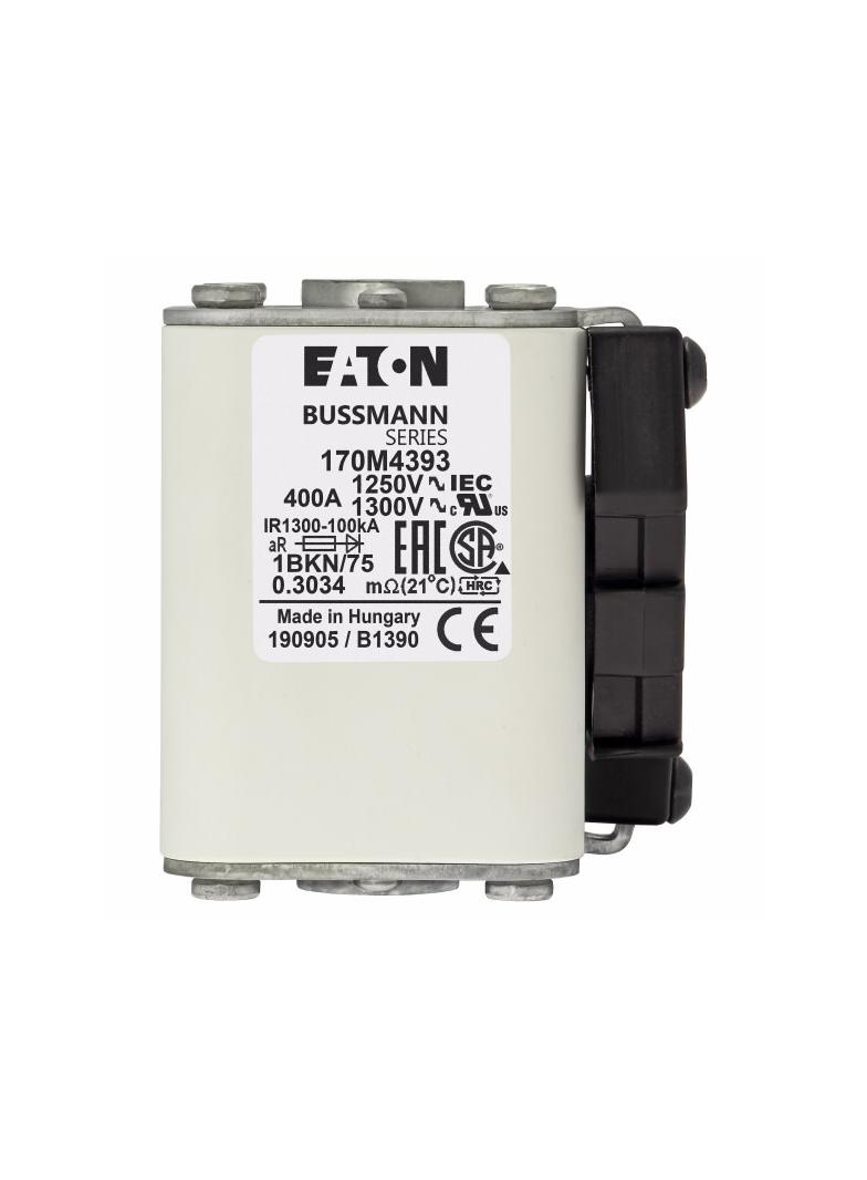 FUSE 400A 1250V 1BKN/75 AR CU Wkładka szybka 400A AC 1250V rozmiar 1 53x69x74 mm aR IEC UL 170M4393