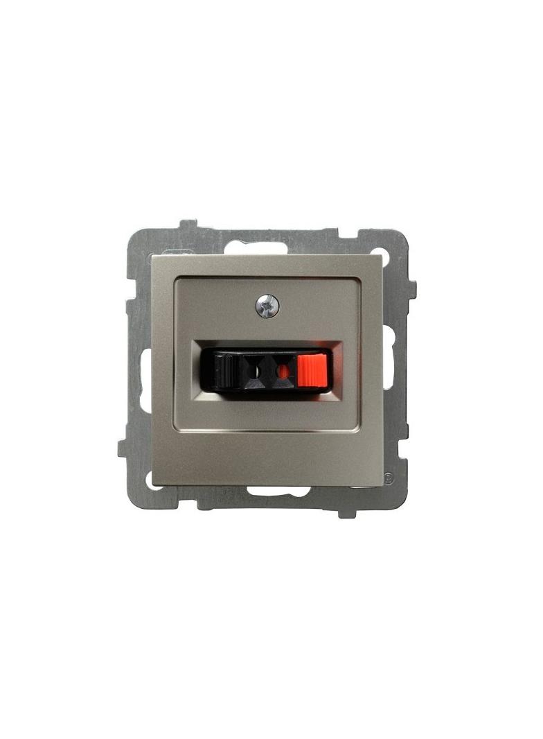 AS Gniazdo głośnikowe pojedyncze - kolor satyna light GG-1G/m/45