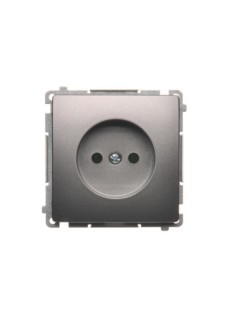 Simon Basic Gniazdo wtyczkowe bez uziemienia 16A 250V zaciski śrubowe stal inox BMG1.01/21 KONTAKT