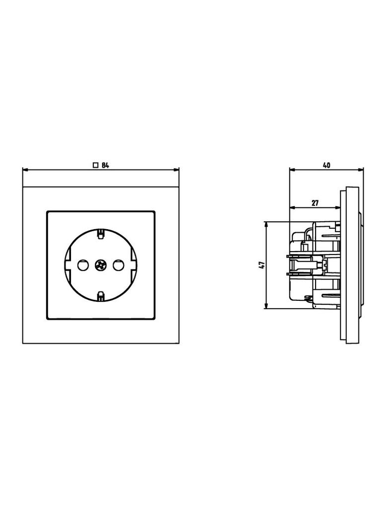 SONATA Gniazdo pojedyncze z uziemieniem schuko - kolor czarny metalik