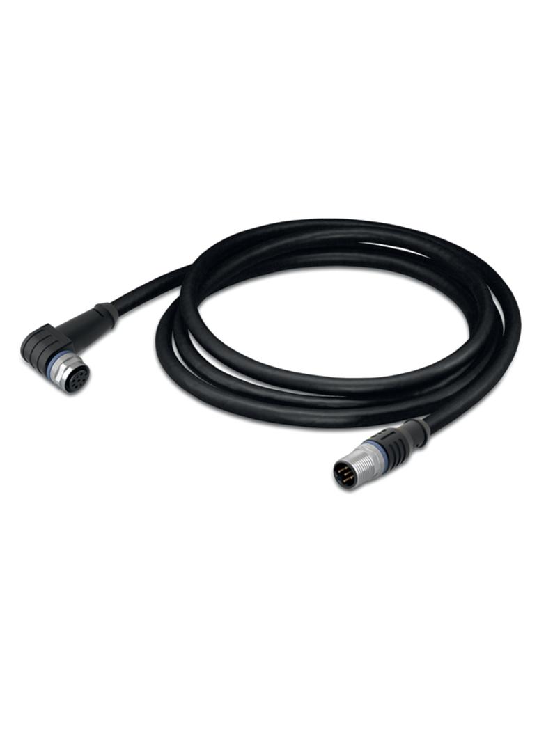 przewód do czujników/el.wykonawczych gniazdo kątowe/wtyczka prosta M12 2m