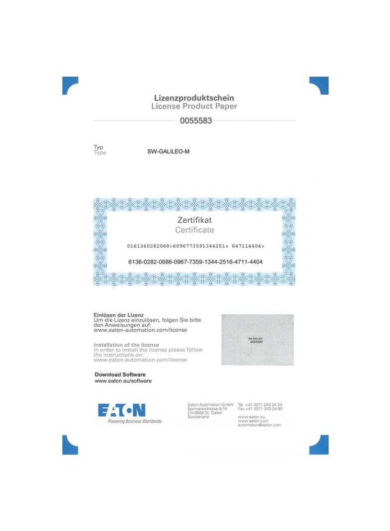 SW-GALILEO Oprogramowanie wizualizacyjne Galileo 140379 EATON