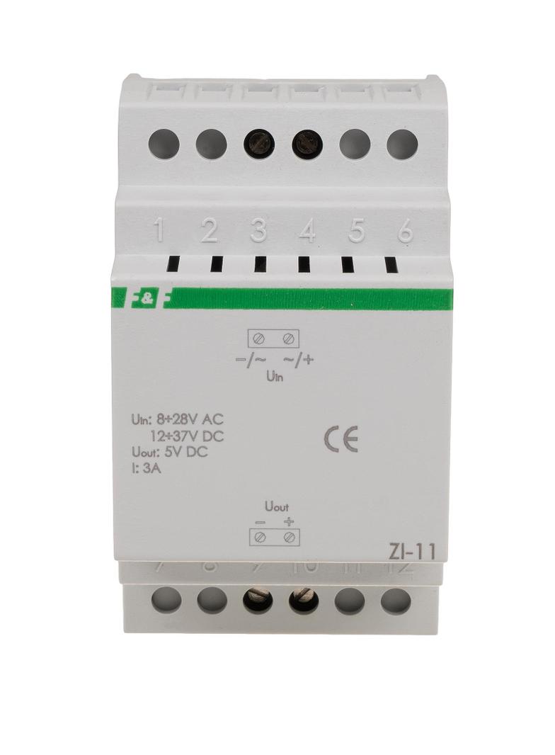 Stabilizator impulsowy 5V DC 8-28V AC / 12-37V DC 3A ZI-11 F&F