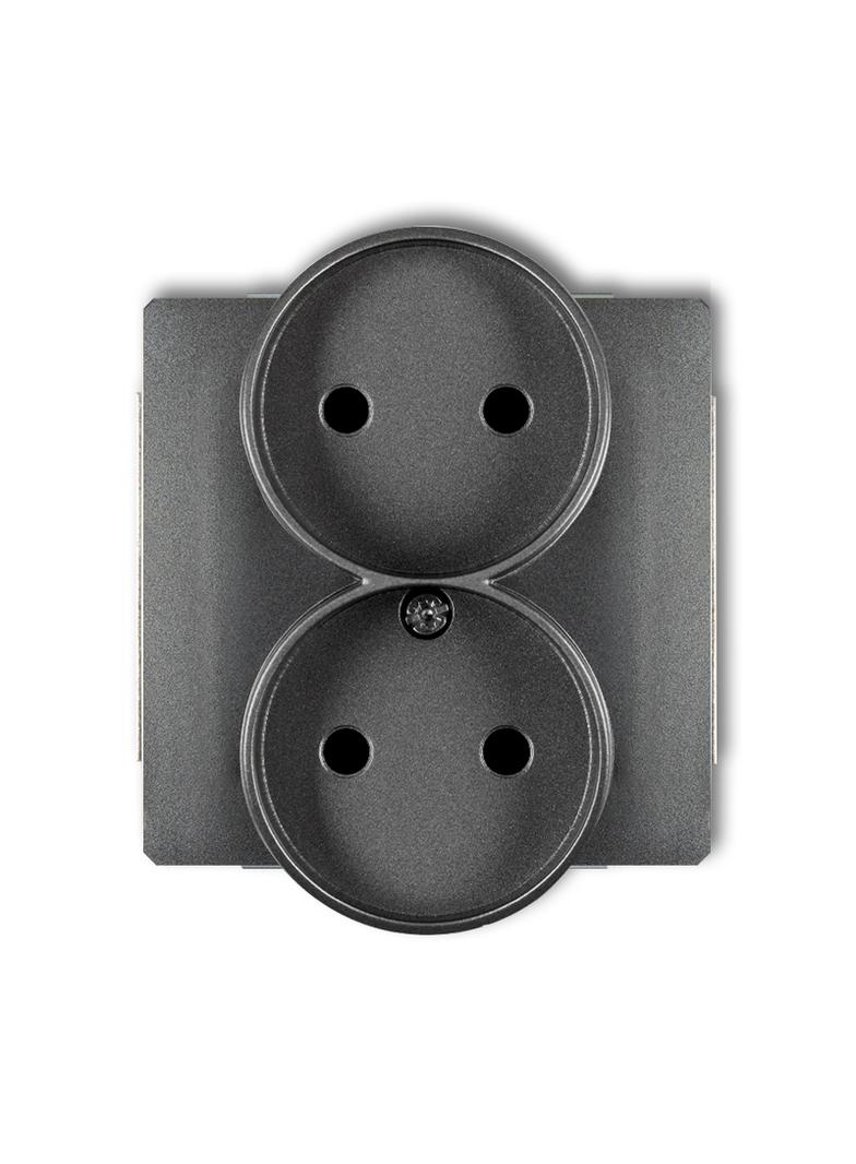 DECO Mechanizm gniazda podwójnego do ramki bez uziemienia 2x2P (przesłony torów prądowych) grafitowy