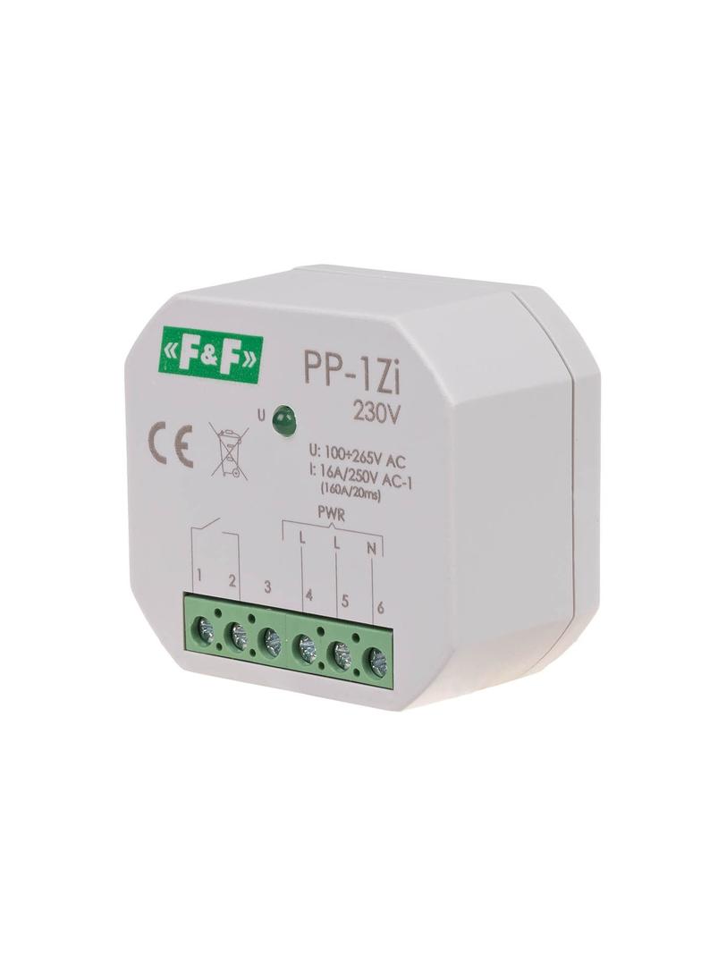 Przekaźnik elektromagnetyczny 1Z 16A montaż podtynkowy U=100-265V AC,styk:1Z 16A (160A/20ms) PP-1Z-LED-230V F&F