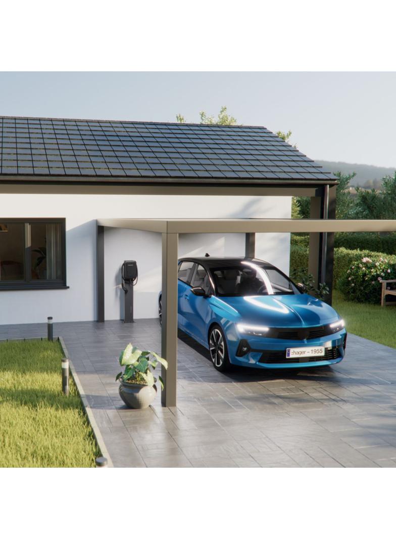 EVCS witty one 1x11kW 3f z kablem 6,5m T2 RFID Bluetooth XVR111C HAGER