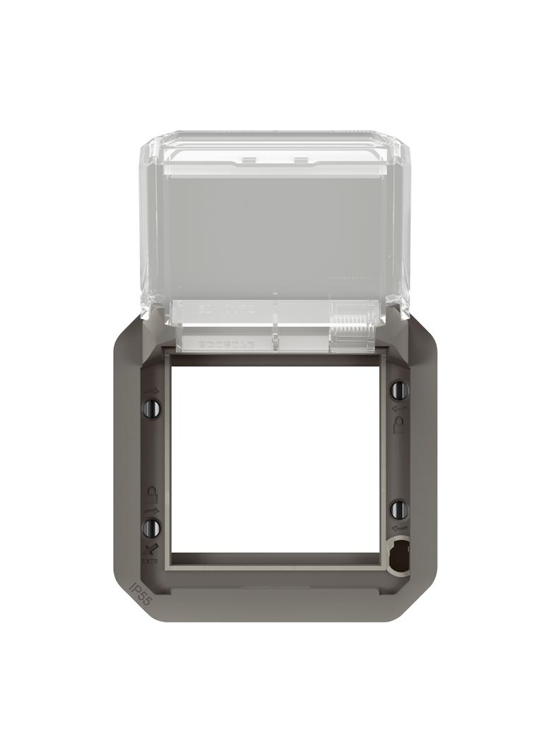 NOWE PLEXO - ADAPTER ARTEOR/MOSAIC Z PRZEZRO. KLAPKĄ MECH. 70,5X70,5MM ANTRACYT