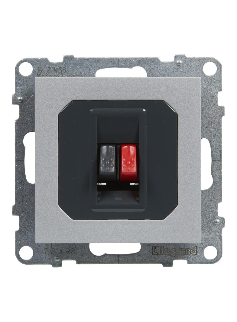 SUNO - Gniazdo głośnikowe pojedyncze, Aluminium, Legrand