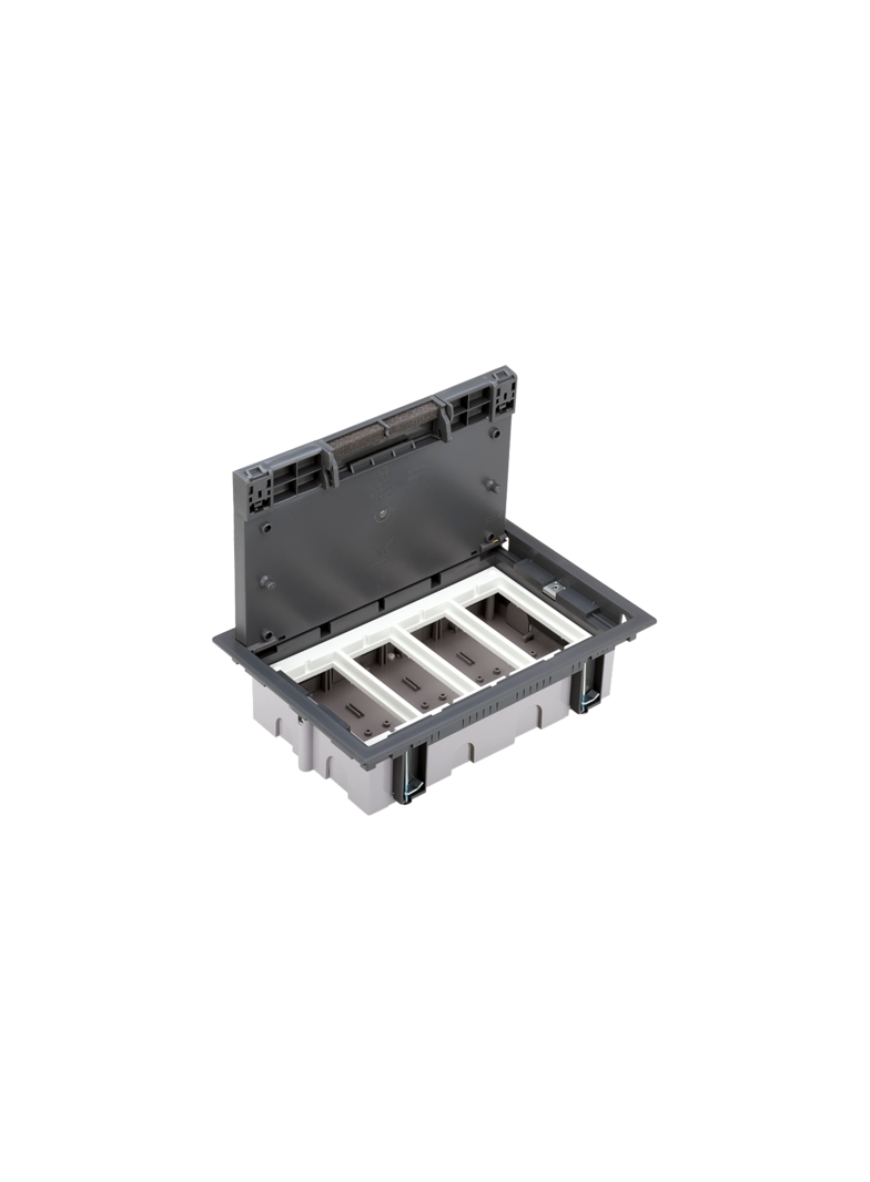 Simon Connect Puszka podłogowa S500 4-modułowa 8x K45 gł. 70mm szary 52050004-035 KONTAKT