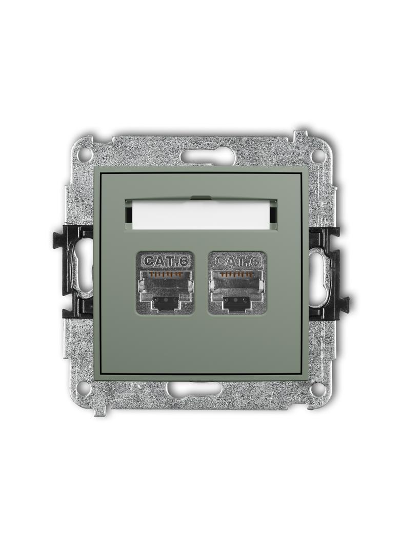 ICON Mechanizm gniazda komputerowego podwójnego 2xRJ45, kat. 6, ekranowany, 8-stykowy szałwiowy