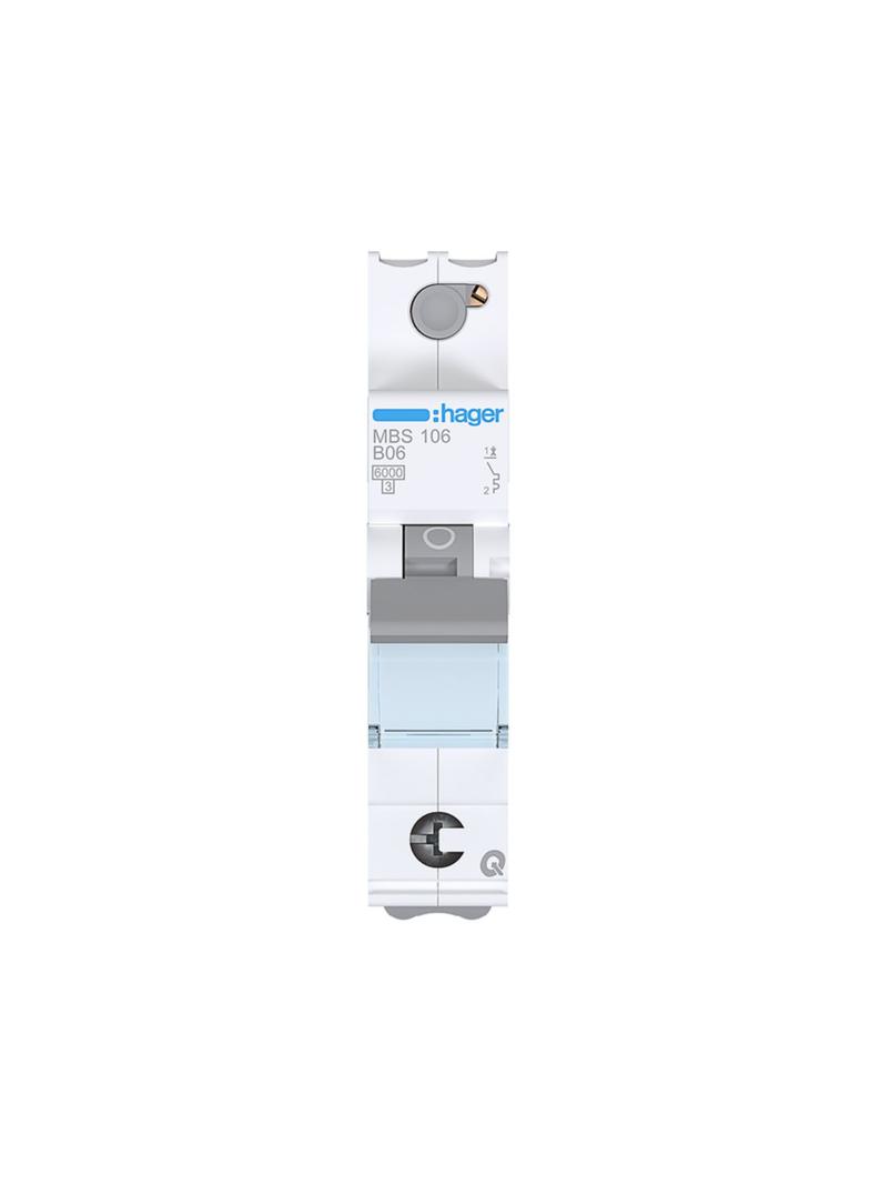 MCB Wyłącznik nadprądowy 6kA 1P B6A QuickConnect MBS106 HAGER