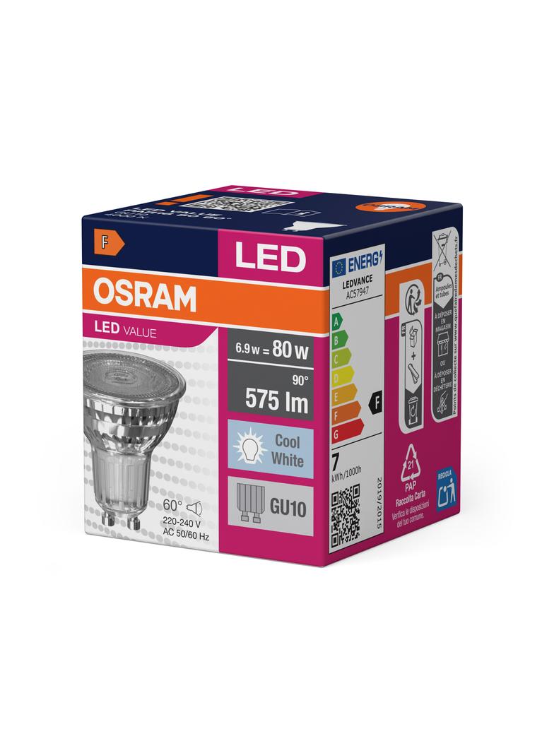 Lampa LED VALUE non-dim PAR16 80 60° 6,9W 840 GU10