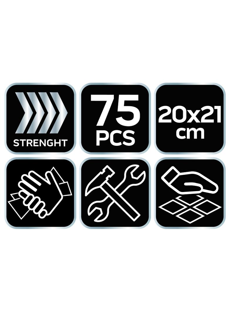 Chusteczki ze ścierniwem do mycia rąk oraz czyszczenia powierzchni i narzędzi, słoik 75 szt., 20x21