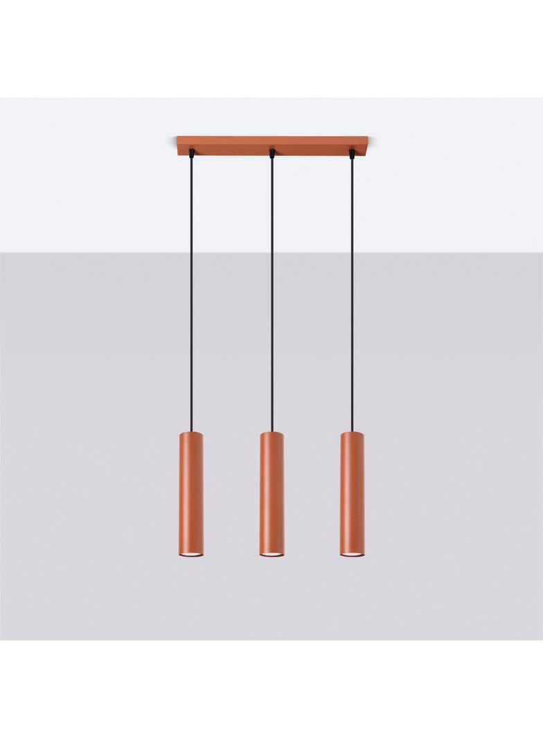 Sollux Lampa wisząca LAGOS 3L ochra czerwona SL.1491
