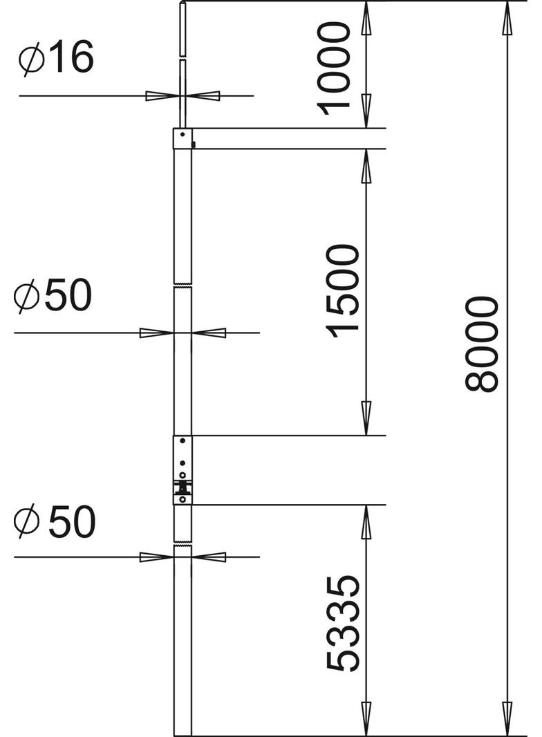 isFang IN 8000, Maszt rurowy izolowany
