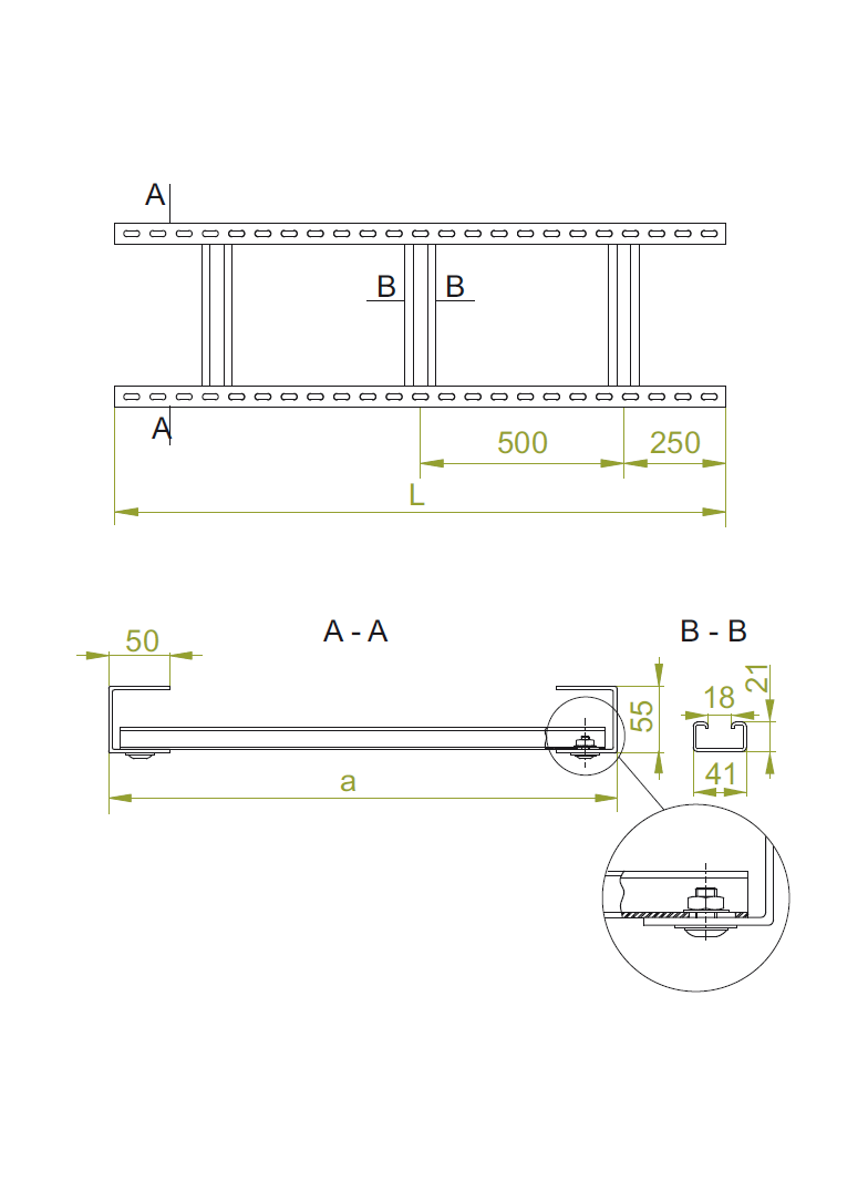DMC600H55/3 Drabina 2,0 mm