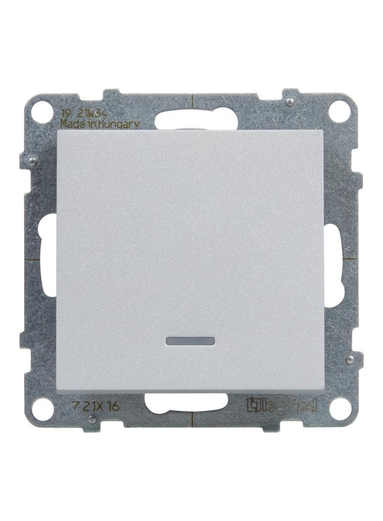 Suno Łącznik Schodowy Z Podświetleniem - 10 Ax - 250V - Zaciski Automatyczne Aluminium 721316 LEGRAND