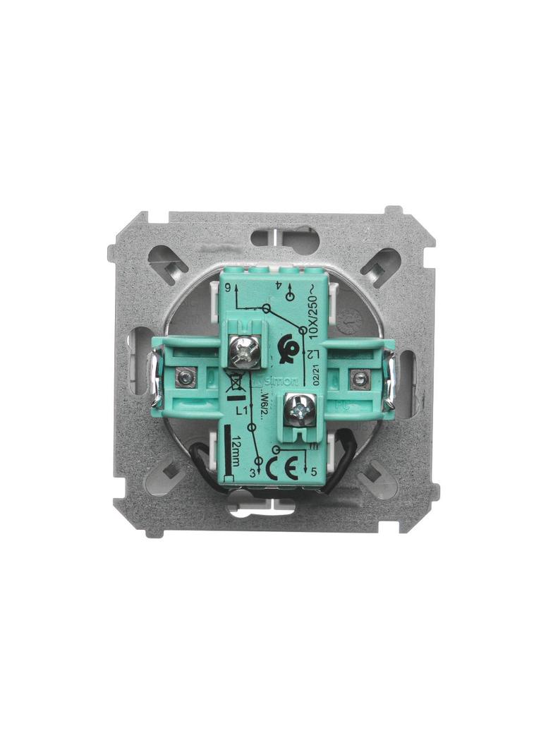 Simon Basic Łącznik schodowy podwójny z podświetleniem LED 10A 250V zaciski śrubowe satynowy BMW6/2L.01/29 KONTAKT