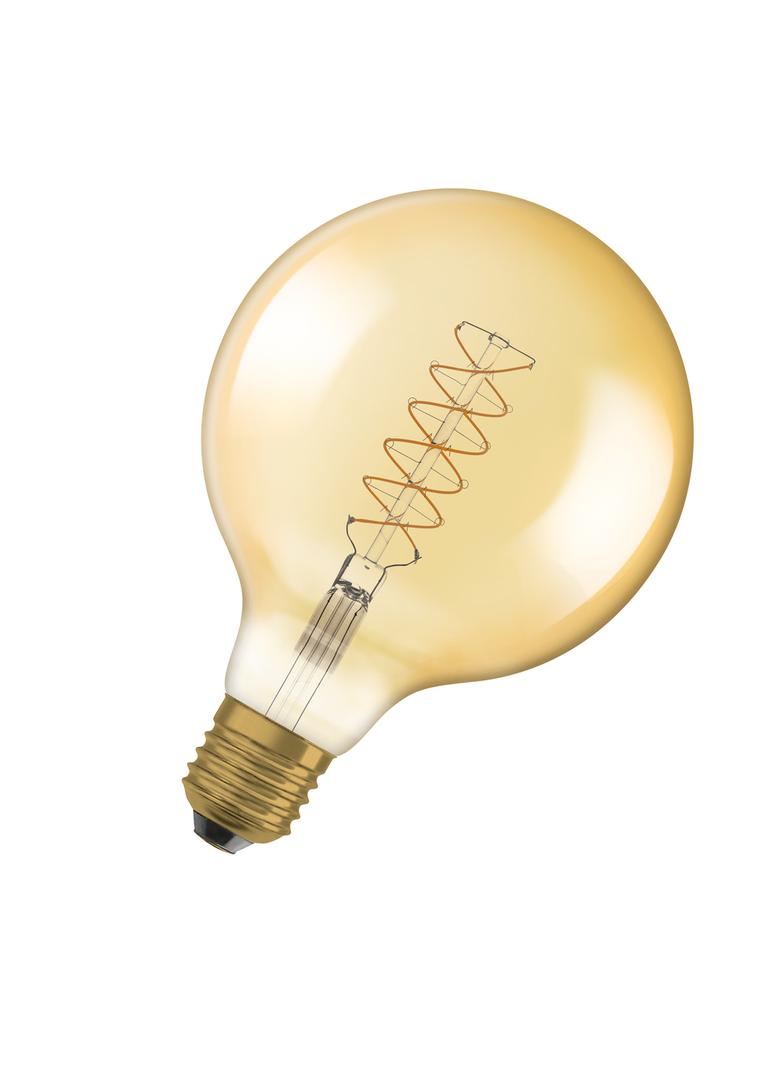 Lampa LED Vintage 1906 GOLD 125 dim 4,8W/822 szkło przezroczyste E27