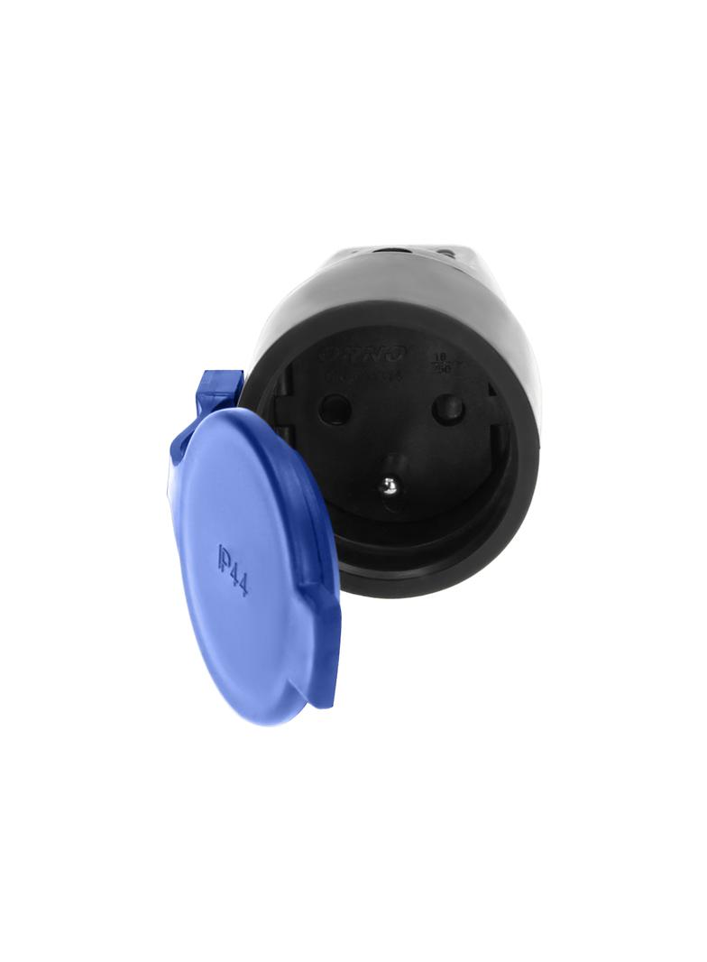 Gniazdo gumowe proste IP44 z uziemieniem czarne OR-AE-1314 ORNO