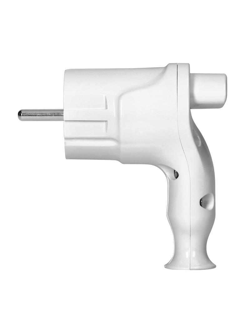 Wtyczka kątowa Uni-Schuko z wypychaczem 16A/250V, biała