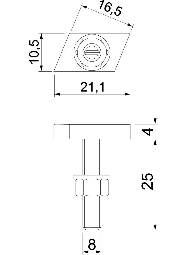 CL20HB M8x25 ZL Śruba z łbem młoteczkowym
