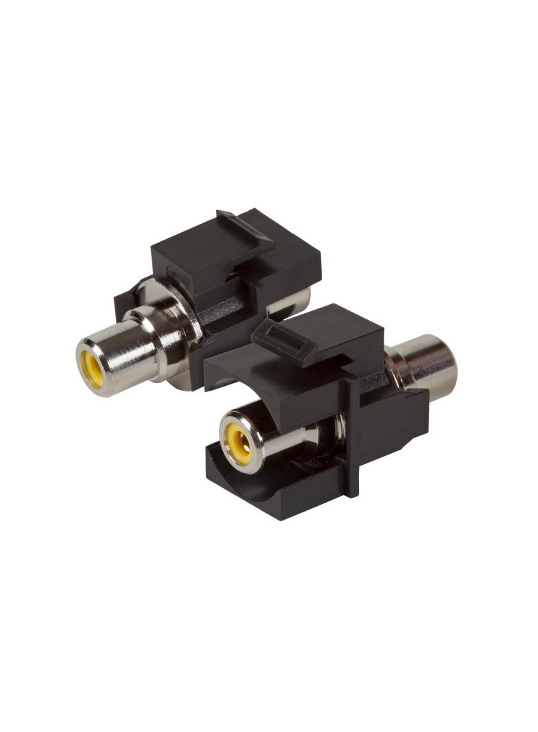 Adapter Keystone Snap-In Cinch (czarne gniazdo / żółty pierścień)