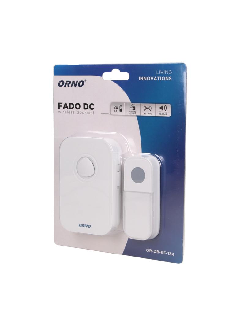 Dzwonek bezprzewodowy FADO DC bateryjny learning system 36 dźwięków 100m biały OR-DB-KF-134 ORNO