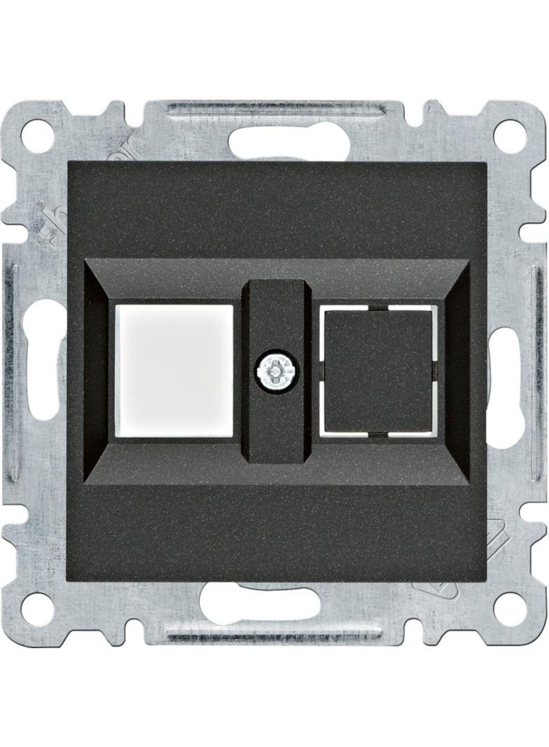 lumina Płytka podwójna Keystone Jack czarny WL2323 HAGER
