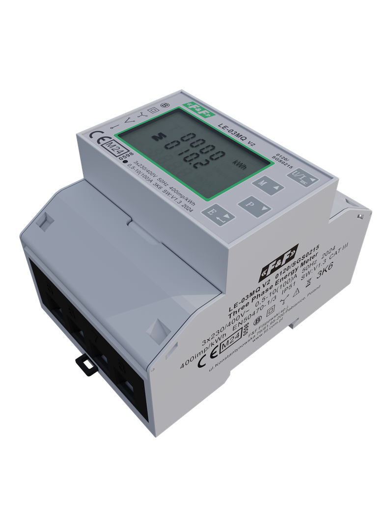 Trójfazowy licznik zużycia energii czynnej i biernej, Modbus RTU, 100(5)A; MID