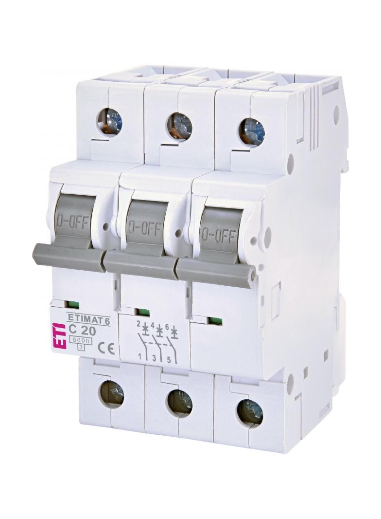 Wyłącznik nadprądowy MAT 6 3P C20A 002145517 ETI