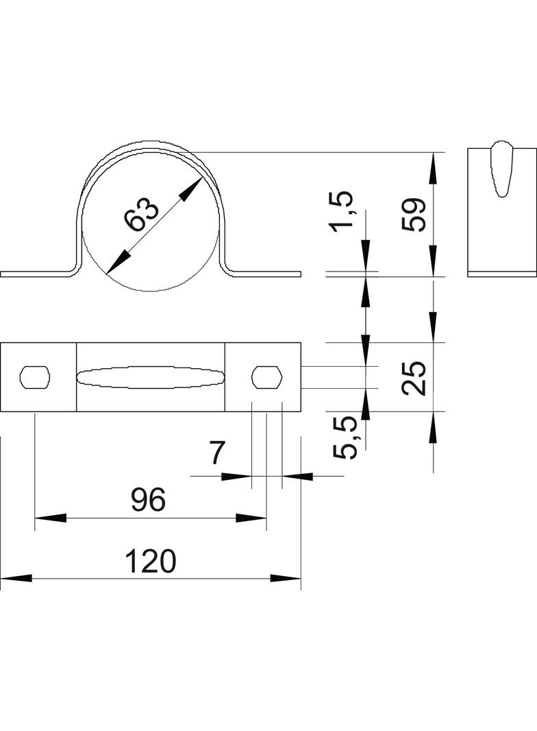 605, OBEJMY MOCUJĄCE 63MM ALMG 3