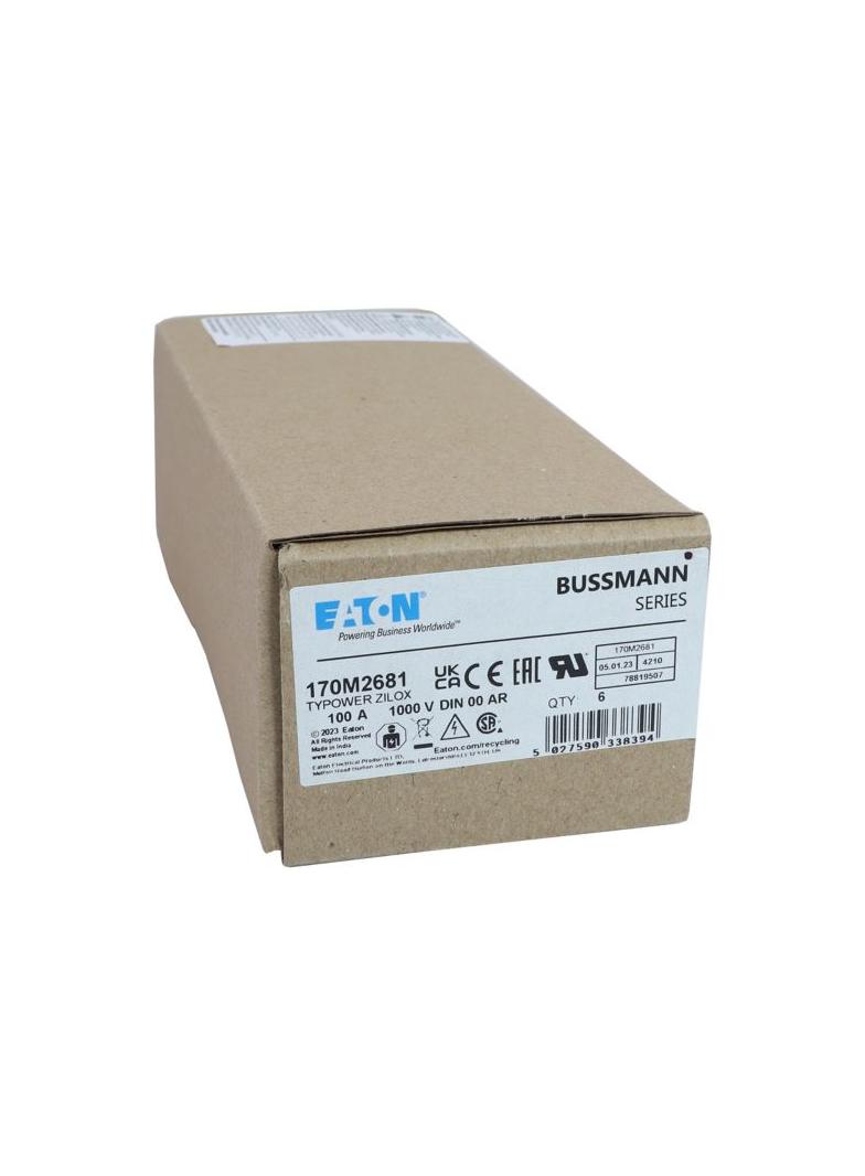 100A 1000V aR DIN 00 TYPE T FUSE Wkładka szybka 100A AC 1000V DIN 00 aR DIN IEC nieizolowan 170M2681