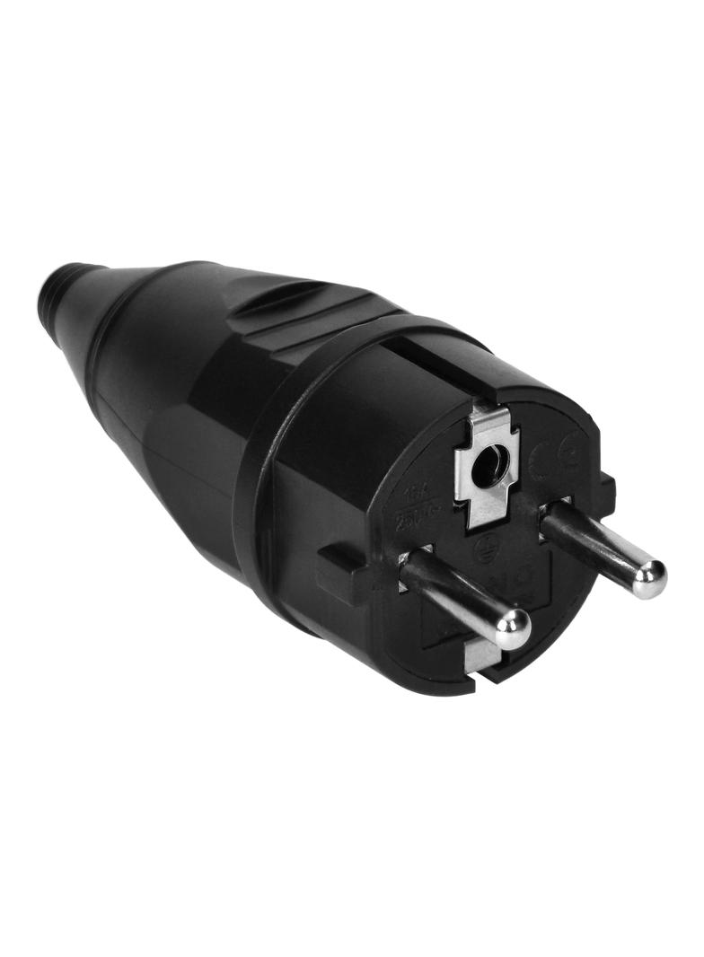 Wtyczka warsztatowa 2P+Z Uni-Schuko, czarna OR-AE-13256 ORNO