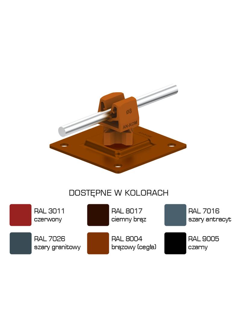 AN-11PN/LA/-N Uchwyt na płytce stal.H=3,5cm Z-zatrz /LA/ brązowy