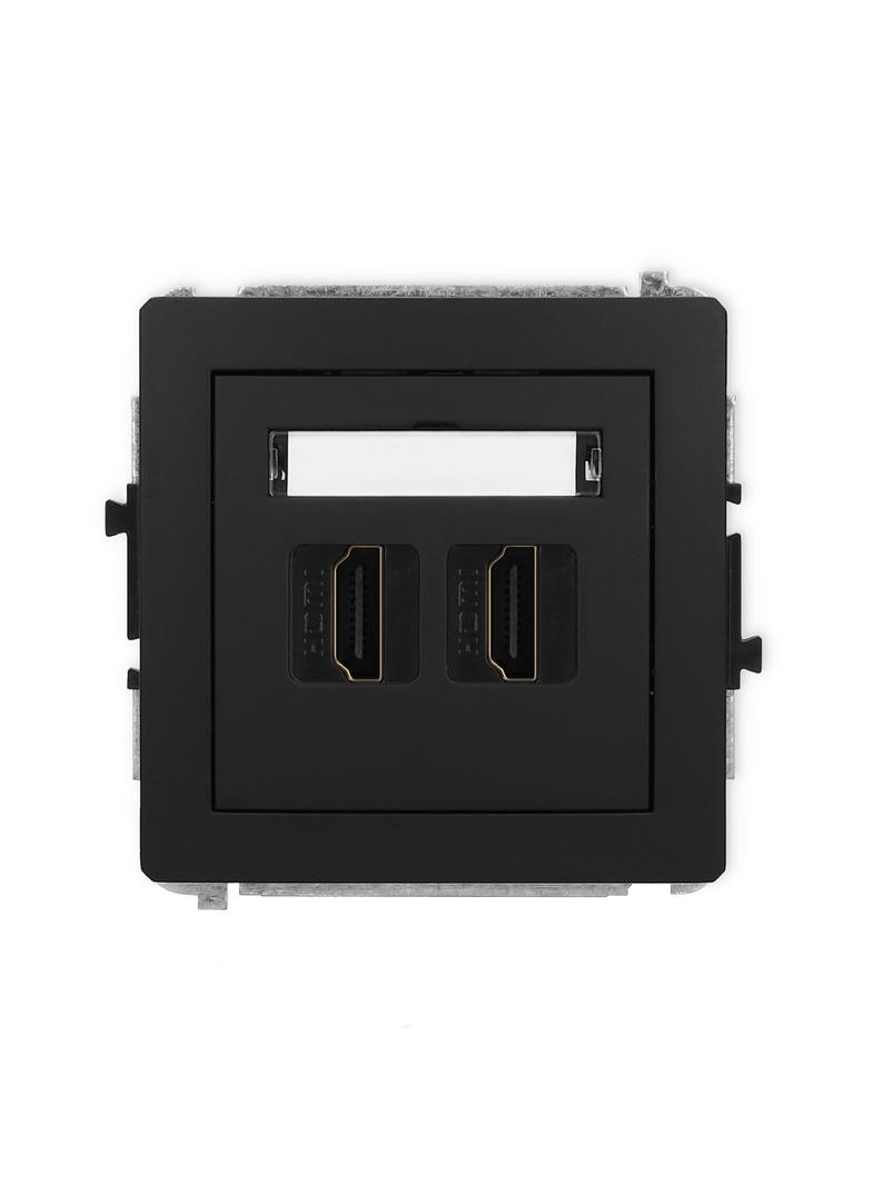 DECO Mechanizm gniazda podwójnego HDMI 2.0 czarny mat