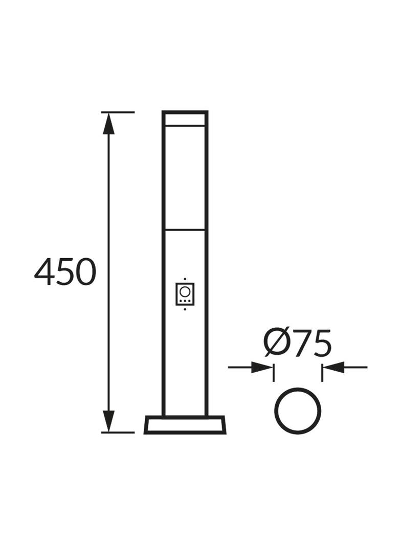 Oprawa ogrodowa z czujnikiem ruchu TUBER 45 PIR E27 C BLACK