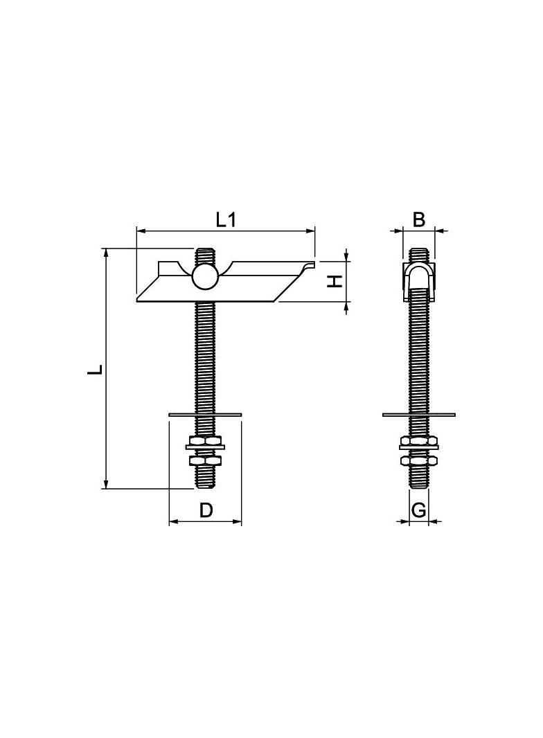 KOŁKI UCHYLNE M10X100 OC.G.