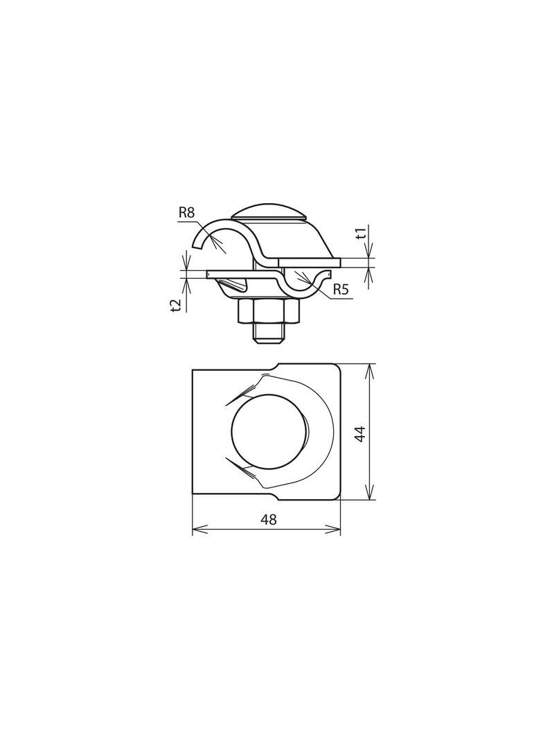 Zacisk uniwersalny MV do drutu 8-10/16 mm, stal nierdzewna NIRO