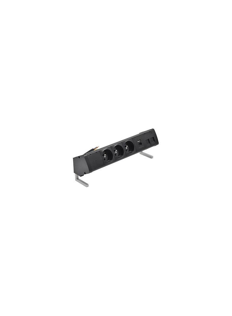Simon 480 TS48-430E30BK0-44 Biurkowy zestaw gniazd 3 gn. typ E + ładow. USB A+C i płytka dla 2 złącz 48430E30BK00000-44 KONTAKT