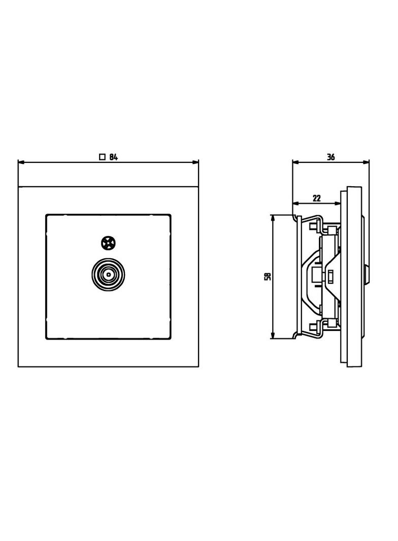 SONATA Gniazdo antenowe typu F pojedyncze kaszmir
